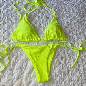 Two piece swim lime green !